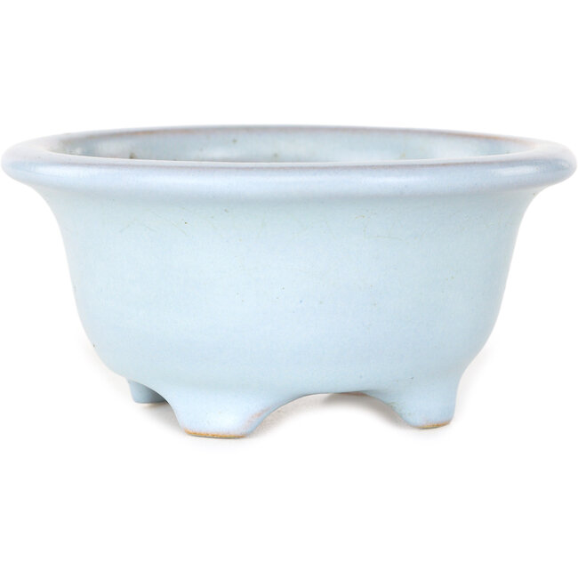 Vaso bonsai rotondo azzurro chiaro di Shouzan - 113 x 113 x 53 mm