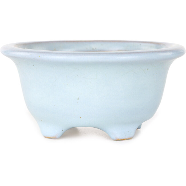 Maceta redonda azul claro para bonsái de Shouzan - 113 x 113 x 53 mm