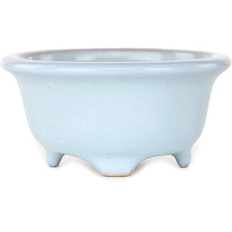 Shouzan  (Akira/Masami Watanabe) 113 mm  light blue bonsai pot by Shouzan, Japan