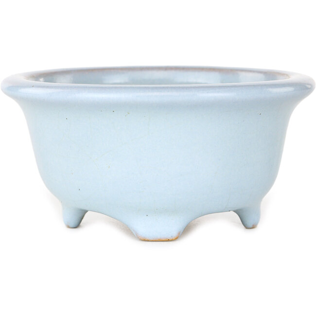 Pot à bonsaï rond bleu clair de Shouzan - 113 x 113 x 53 mm