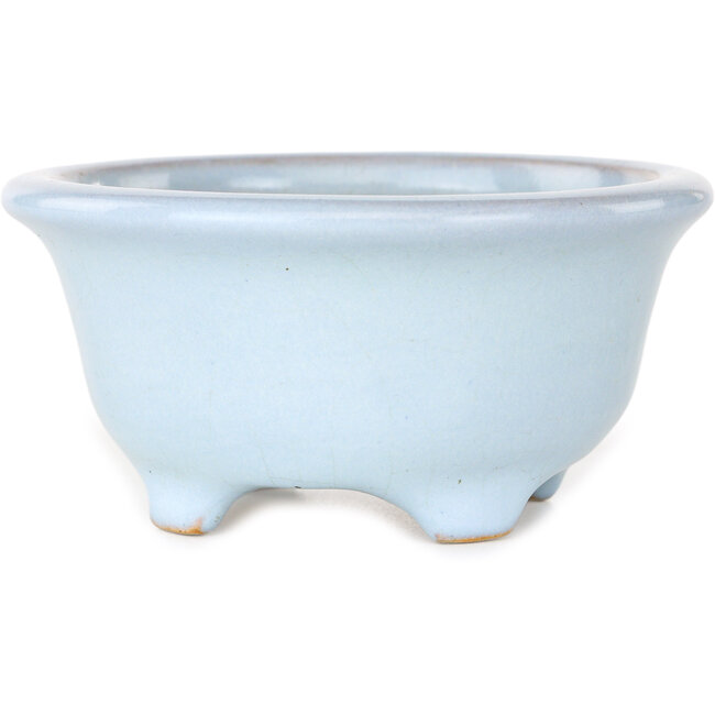 Pot à bonsaï rond bleu clair de Shouzan - 113 x 113 x 53 mm