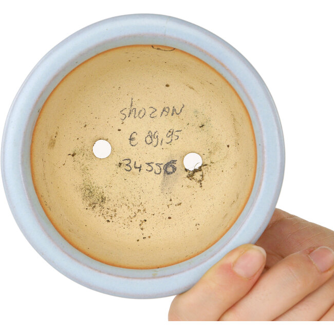Pot à bonsaï rond bleu clair de Shouzan - 113 x 113 x 53 mm