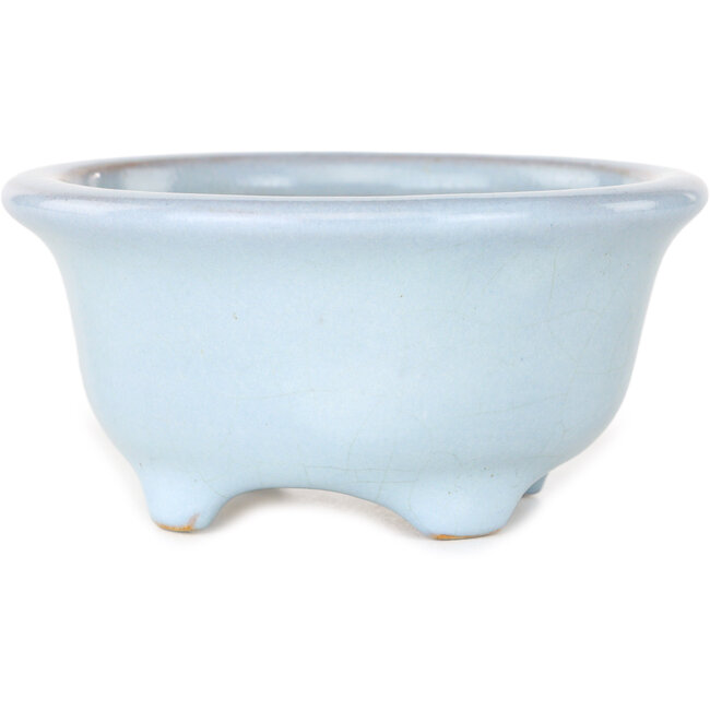 Maceta redonda azul claro para bonsái de Shouzan - 113 x 113 x 53 mm