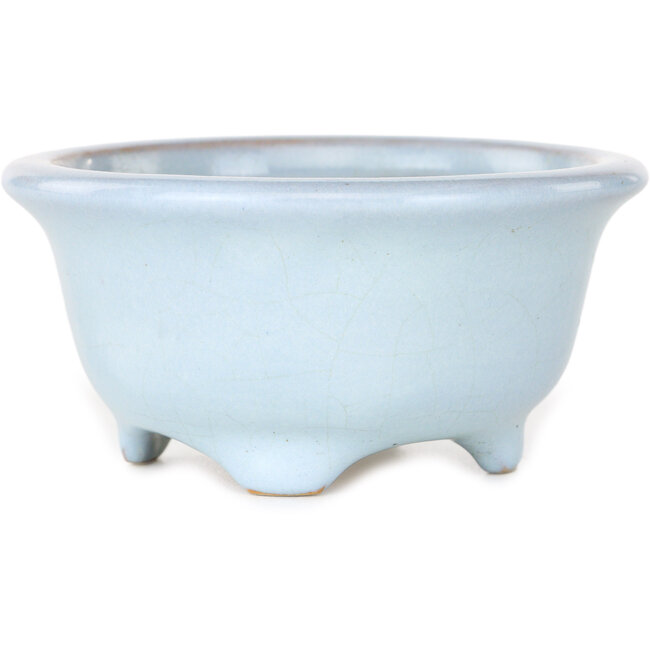 Pot à bonsaï rond bleu clair de Shouzan - 113 x 113 x 53 mm