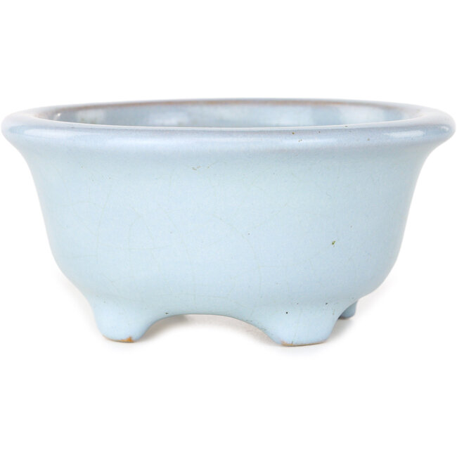 Pot à bonsaï rond bleu clair de Shouzan - 113 x 113 x 53 mm