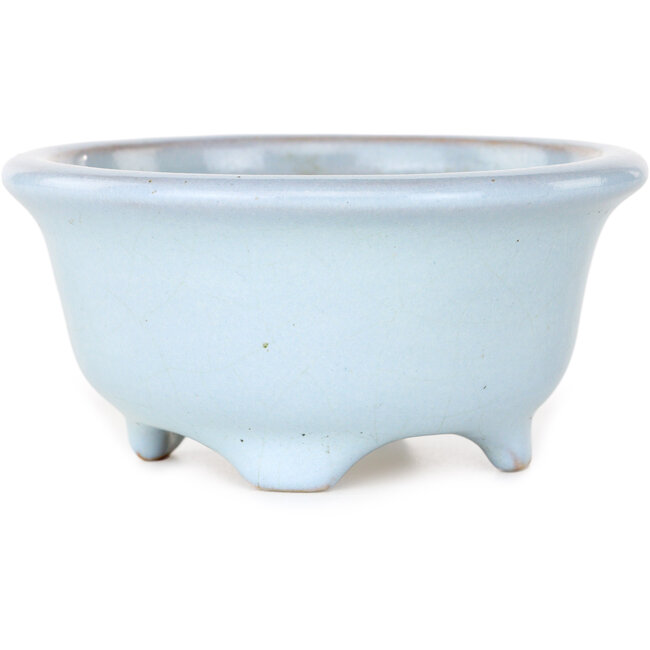 Pot à bonsaï rond bleu clair de Shouzan - 113 x 113 x 53 mm