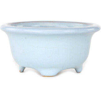 Shouzan  (Akira/Masami Watanabe) 113 mm  light blue bonsai pot by Shouzan, Japan