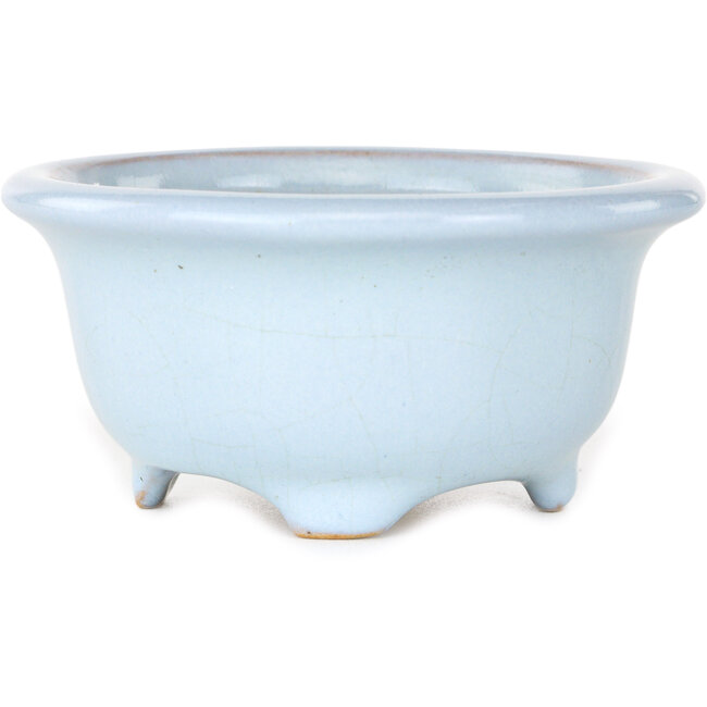 Pot à bonsaï rond bleu clair de Shouzan - 113 x 113 x 53 mm
