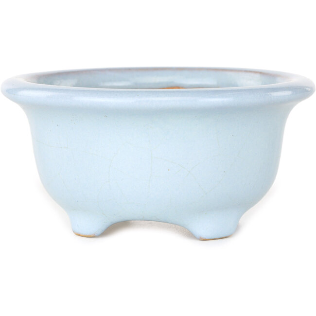 Maceta redonda azul claro para bonsái de Shouzan - 113 x 113 x 53 mm