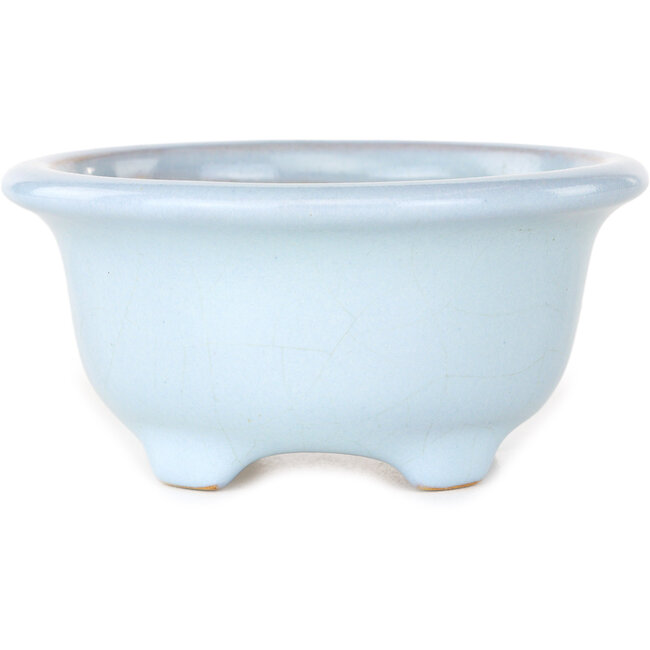 Maceta redonda azul claro para bonsái de Shouzan - 113 x 113 x 53 mm