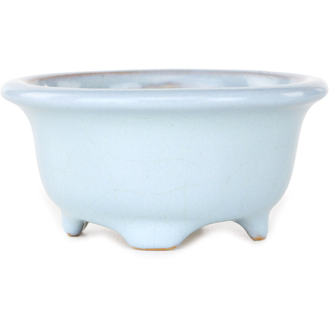 Pot à bonsaï rond bleu clair de Shouzan - 113 x 113 x 53 mm