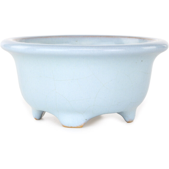 Pot à bonsaï rond bleu clair de Shouzan - 113 x 113 x 53 mm