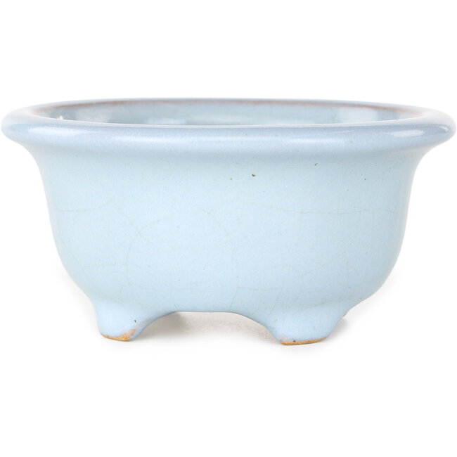 Maceta redonda azul claro para bonsái de Shouzan - 113 x 113 x 53 mm