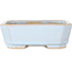 Rectangular light blue bonsai pot by Shouzan - 118 x 97 x 42 mm
