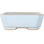 Rectangular light blue bonsai pot by Shouzan - 118 x 97 x 42 mm