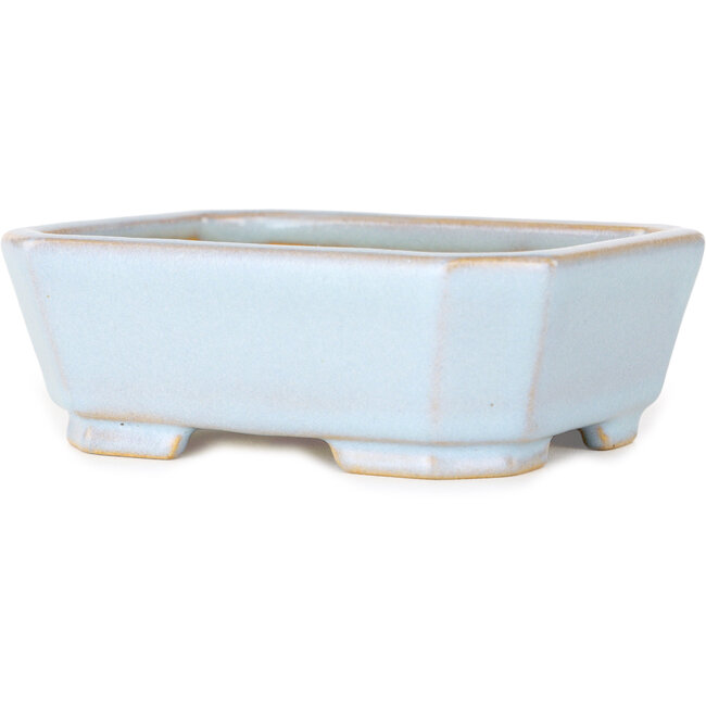 Vaso bonsai rettangolare azzurro chiaro di Shouzan - 118 x 97 x 42 mm