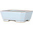 Rectangular light blue bonsai pot by Shouzan - 118 x 97 x 42 mm