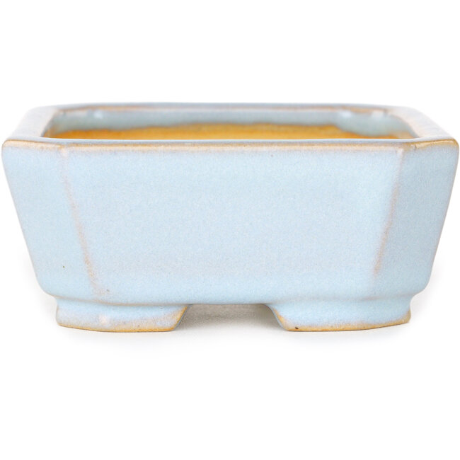 Vaso bonsai rettangolare azzurro chiaro di Shouzan - 118 x 97 x 42 mm