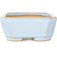 Rectangular light blue bonsai pot by Shouzan - 118 x 97 x 42 mm