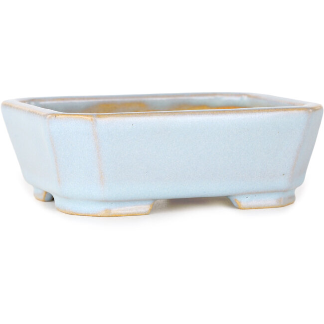Pot à bonsaï rectangulaire bleu clair de Shouzan - 118 x 97 x 42 mm