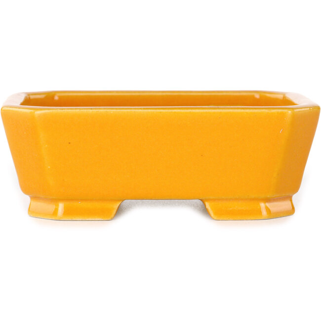 Maceta rectangular naranja para bonsái de Shouzan - 118 x 97 x 42 mm