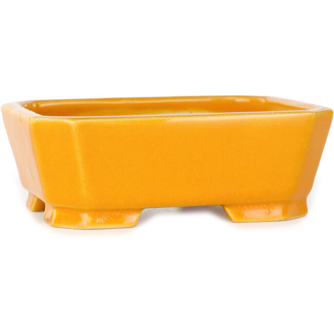 Vaso bonsai rettangolare arancione di Shouzan - 118 x 97 x 42 mm