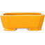 Rectangular orange bonsai pot by Shouzan - 118 x 97 x 42 mm