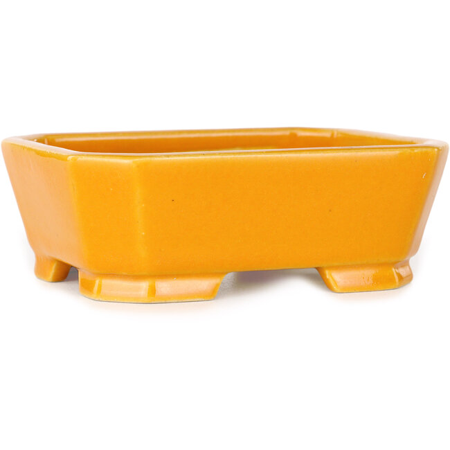 Maceta rectangular naranja para bonsái de Shouzan - 118 x 97 x 42 mm