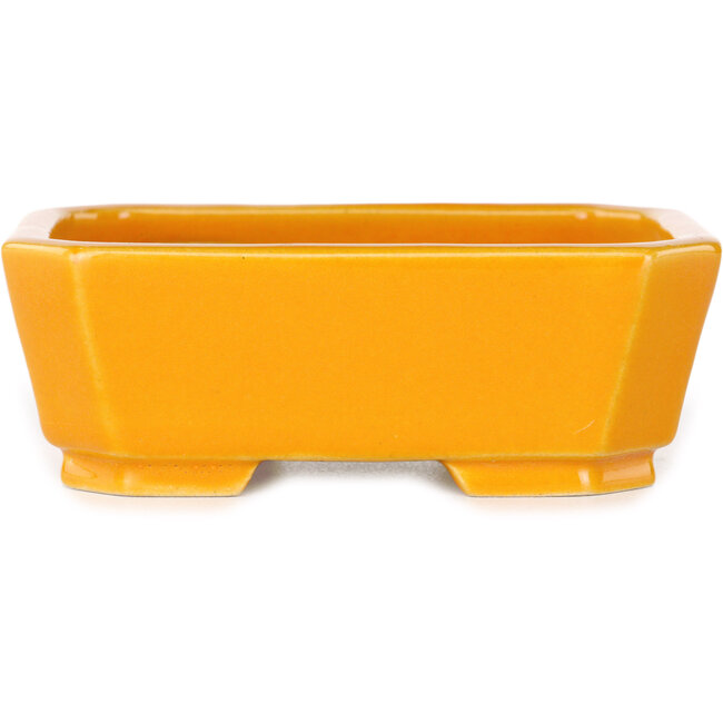 Rechthoekige oranje bonsaipot van Shouzan - 118 x 97 x 42 mm