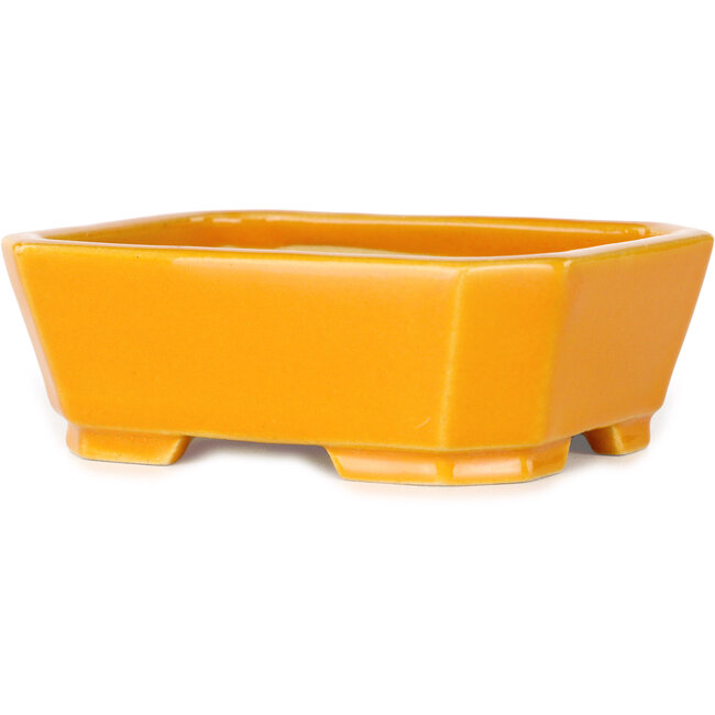 Maceta rectangular naranja para bonsái de Shouzan - 118 x 97 x 42 mm