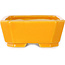 Pot à bonsaï rectangulaire orange de Shouzan - 118 x 97 x 42 mm