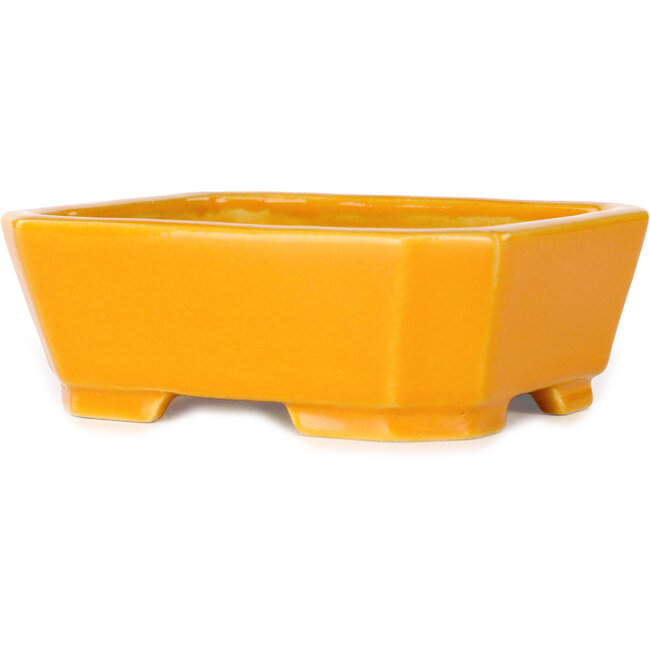 Maceta rectangular naranja para bonsái de Shouzan - 118 x 97 x 42 mm