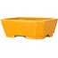 Pot à bonsaï rectangulaire orange de Shouzan - 118 x 97 x 42 mm