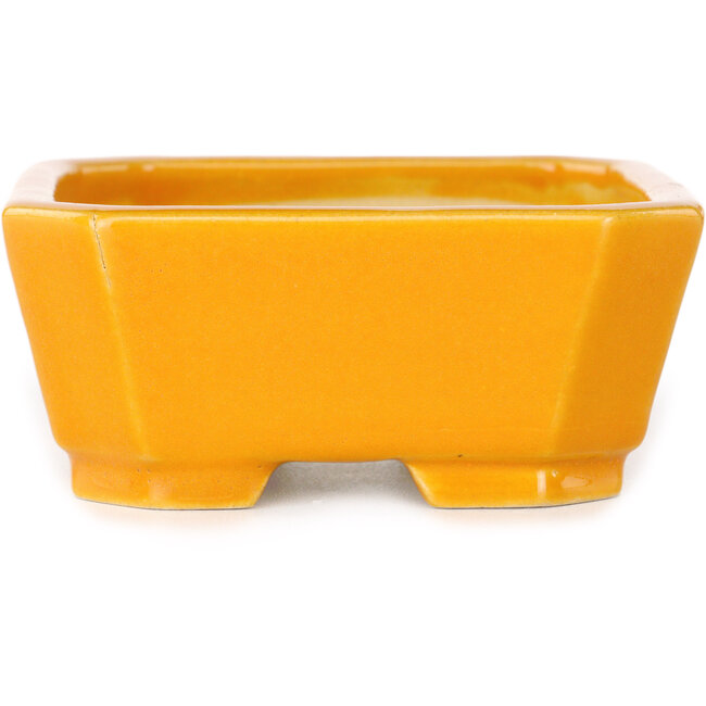 Maceta rectangular naranja para bonsái de Shouzan - 118 x 97 x 42 mm