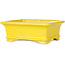 Pot à bonsaï rectangulaire jaune de Shouzan - 128 x 108 x 47 mm