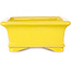 Rechthoekige gele bonsaipot van Shouzan - 128 x 108 x 47 mm