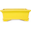 Rechthoekige gele bonsaipot van Shouzan - 128 x 108 x 47 mm