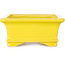 Rechthoekige gele bonsaipot van Shouzan - 128 x 108 x 47 mm