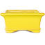 Rectangular yellow bonsai pot by Shouzan - 128 x 108 x 47 mm