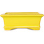 Rectangular yellow bonsai pot by Shouzan - 128 x 108 x 47 mm