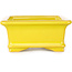 Maceta rectangular amarilla para bonsái de Shouzan - 128 x 108 x 47 mm