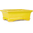 Maceta rectangular amarilla para bonsái de Shouzan - 128 x 108 x 47 mm
