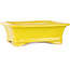 Rechthoekige gele bonsaipot van Shouzan - 125 x 100 x 45 mm