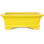 Pot à bonsaï rectangulaire jaune de Shouzan - 125 x 100 x 45 mm