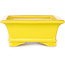 Maceta rectangular amarilla para bonsái de Shouzan - 125 x 100 x 45 mm