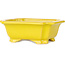 Rectangular yellow bonsai pot by Shouzan - 120 x 103 x 45 mm