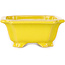 Pot à bonsaï rectangulaire jaune de Shouzan - 120 x 103 x 45 mm