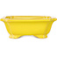 Vaso bonsai rettangolare giallo di Shouzan - 127 x 103 x 47 mm