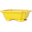Rechthoekige gele bonsaipot van Shouzan - 127 x 103 x 47 mm