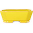 Pot à bonsaï rectangulaire jaune de Shouzan - 118 x 97 x 42 mm